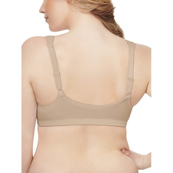 Just My Size Front Close Wire-Free Bra Nude Beige Sz 40DD - Picture 2 of 7